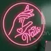 Custom Neon | Pink Nails Neon Sign with Hands & Heart Design | 17x17 1