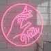 Custom Neon | Pink Nails Neon Sign with Hands & Heart Design | 17x17 2