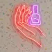 Custom Neon | Nail Art Neon Sign with Hand and Polish Bottle Design | 27x20 | Red and Purple 1