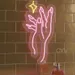Custom Neon | Nail Art Neon Sign with Hand and Polish Bottle Design | Handmade LED Wall Decor for Salons, Beauty Studios, and Events | Energy-Efficient Long-Lasting Display | 26x13 | Pink ,Yellow 2