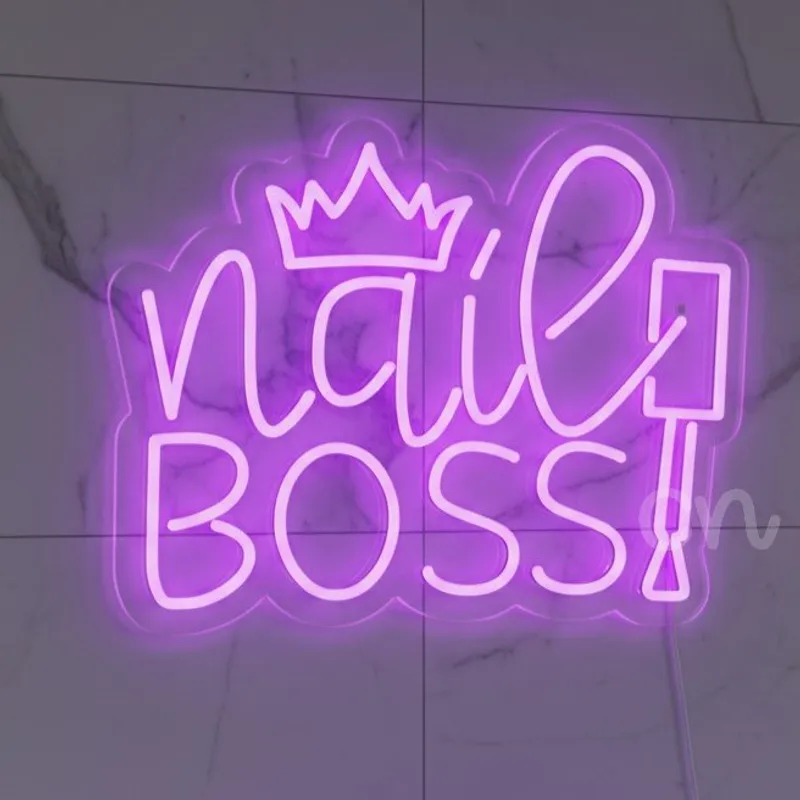 Custom Neon | Nail Boss LED Neon Sign | 14x18 | Purple