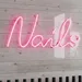 Custom Neon | Nails Neon Sign Script Design | Energy-Efficient LED Wall Decor for Salons, Spas, Beauty Bars, Vanity Corners | Durable Long-Lasting Lighting Accent with Modern Appeal | 20x21 | Pink 1