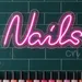 Custom Neon | Nails Neon Sign Script Design | 20x21 | Pink 2