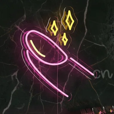 Custom Neon | Nail Art Neon Sign with Sparkling Design | 17x14 | Pink Yellow