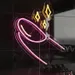 Custom Neon | Nail Art Neon Sign with Sparkling Design | 17x14 | Pink Yellow 2