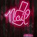 Custom Neon | Nail Sign with Nail Polish Bottle Outline for Beauty Salons and Vanity Dcor | 15x15 | Pink,white 2