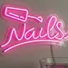 Custom Neon | Nails Sign with Nail Polish Design for Salons and Beauty Studios | 13x21 | Pink 2