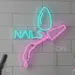 Custom Neon | NAILS Neon Sign with Nail Polish Brush, Droplet & Nail Shape Design | 17x15 | Pink & Blue 1