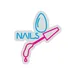 Custom Neon | NAILS Neon Sign with Nail Polish Brush, Droplet & Nail Shape Design | Energy-Efficient LED Wall Art for Nail Salons, Beauty Studios, Spas & Vanity Corners | 17x15 | Pink & Blue 3