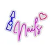 Custom Neon | Nails Neon Sign with Nail Polish Bottle and Heart Graphic | 15x20 | Pink, Blue 3