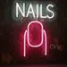 Custom Neon | NAILS Neon Sign with Nail Art Graphic | 16x12 | White and Pink 2
