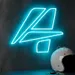 Custom Neon | Number 4 LED Neon Sign | 21x24 | Blue 1