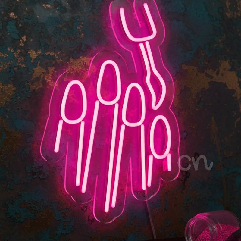 Custom Neon | Nail Polish Application Neon Sign | 19x12 | Hot Pink LED