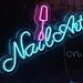 Custom Neon | Nail Art Neon Sign with Brush Design | 15x19 | Blue & Pink 1