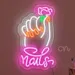 Nails Neon Sign for Wall Decor, Plug-in LED Neon Flex Light, Nail Salon Neon Wall Art, Beauty Parlour Decoration, Nail Bar Sign, Tattoo Studio, Spa, Bedroom, Gaming Room, Custom Neon Board 1