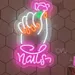 Nails Neon Sign for Wall Decor, Plug-in LED Neon Flex Light, Nail Salon Neon Wall Art, Beauty Parlour Decoration, Nail Bar Sign, Tattoo Studio, Spa, Bedroom, Gaming Room, Custom Neon Board 2