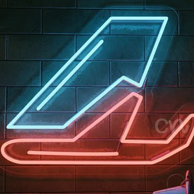 Airplane Neon Sign Wall Decor, LED Neon Light for Bedroom, Aviation Wall Art, Air Neon Sign for Room, Custom Neon Flex Light, Travel Home Decor, Blue Neon Wall Light, Plug-in Party Sign