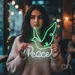 Custom Neon | Peace Neon Sign | 19x18 | Green and White Neon Sign for Home Decor 1