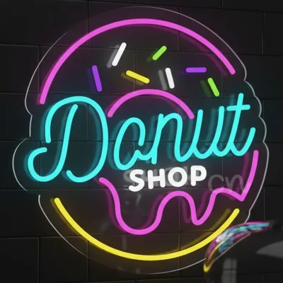 Custom Neon | Neon Donut Shop Sign | 18x18
