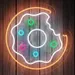 Orange Neon Donut Sign, Plug-in LED Neon Flex Wall Light, Donut Neon Display for Bedroom, Cafe, Bakery, Party Decor, Battery-Free Neon Art, Donut Wall Sign, Custom Neon Design 2