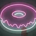 Pink Neon Donut Sign, Plug-in LED Neon Flex Light, Dripping Donut Neon Wall Decor, Donut Cafe Neon Display, Custom Neon Flex Board for Bedroom, Kitchen, Party, Bakery Shop 1
