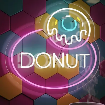 Custom Neon | Donut Neon Sign | 20x21 Inch