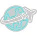 Custom Neon | Airplane Globe Neon Sign Board | 17x24 3