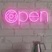 Open Neon Sign Board, Donut Open Neon Light for Shop, Cafe, Bakery, Bar, LED Neon Flex Sign, Pink Open Neon Wall Decor, Plug-in Neon Light Board, Restaurant Open Close Sign, Custom Neon Flex Design 2
