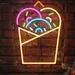 Donuts Cup Neon Sign, LED Neon Wall Light for Room, Bakery Decor, Donut Cake Neon Display, Ice Cream Neon Light, Coffee Neon Sign, Plug-in Neon Wall Decor, Custom Neon Light, Bar and Cafe Neon Board 1