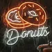 Donuts Neon Sign 20x21 | White & Orange LED Flex Neon Light Wall Decor | Plug-in Donut Neon Board | Cafe, Bakery, Kitchen, Bar, Bedroom & Party Decoration | Modern LED Neon Flex Wall Art 2