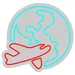 Custom Neon | Airplane Globe LED Flex Neon Light | 22x23 Wall Decor | White, Blue & Red 3