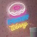 Donut Worry Neon Sign | 20x15 Inch LED Neon Flex Wall Light | White Red Yellow Neon Wall Art | Plug In Neon Board for Bedroom, Bar, Cafe, Bakery | Fun Neon Sign Decor | Custom Neon Sign India 2