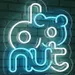 Custom Neon | Blue Donut Bear Neon Sign | 20x18 Inch LED Neon Flex Wall Light 2