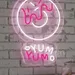 Custom Neon | YUM Donut Neon Sign | 21x15 Inch White & Pink LED Neon Flex 1