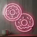 Custom Neon | Donut Neon Sign | 20x21 Inch | White Red Light Yellow LED Neon Flex 2