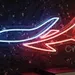 Custom Neon | Airplane Neon Sign 10x24 Inch | Blue & Orange 1