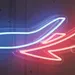 Blue & Orange Airplane Neon Sign 10x24 Inch – LED Neon Flex Plug in Wall Light for Bedroom, Gaming Room, Kids Room, Aviation Wall Decor, Modern Neon Wall Art, Battery Free Neon Light Room Decoration 2