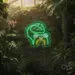 Custom Neon | Frog with Leaf Neon Sign | 17x17 | Green White Yellow Neon Sign 2