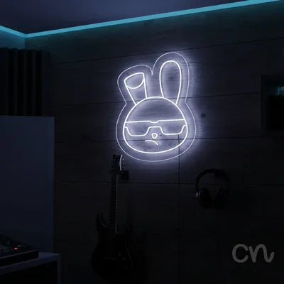 Custom Neon | Rabbit Neon Sign | 19x15 | Warm White Perfect for Home Decor or Gift