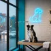 Custom Neon | Dog Outline Neon Sign | 16x15 | Ice Blue | Modern Home Wall Decor 1