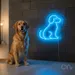 Custom Neon | Dog Outline Neon Sign | 16x15 | Ice Blue | Modern Home Wall Decor 2