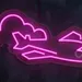 Pink Airplane with Clouds Neon Sign | Aviation Wall Decor LED Flex | Plug-In Neon Light for Bedroom, Living Room, Gaming Room | Energy Efficient Neon Wall Art | 11x24 inches 2