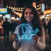 Custom Neon | Elephant Design Neon Sign | 14x22 Inches | Light Blue Neon Sign 1