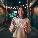 Custom Neon | Panda on Bamboo Neon Sign | 15x16 | Green White Red Color 1