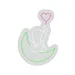 Custom Neon | Elephant on Crescent Neon Sign | 18x13 | Green White Hot Pink 3