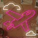 Custom Neon | Airplane with Clouds Neon Sign | 20x20 inches | Pink 2