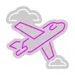 Custom Neon | Airplane with Clouds Neon Sign | 20x20 inches | Pink 3