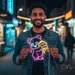 Custom Neon | Bear with Honey Neon Sign | 17x14 | Hot Pink and Yellow Neon Sign 1