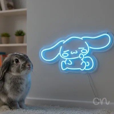 Custom Neon | Cartoon Dog Neon Sign | Size Not Specified | Ice Blue Neon Sign