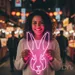 Custom Neon | Rabbit Face Neon Sign | 23x18 | Hot Pink 1